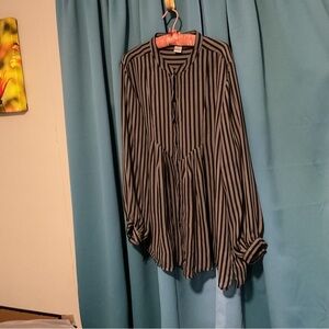 Silhouette Black and Gray Striped Blouse
